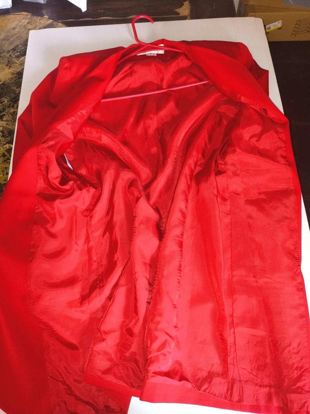Vintage Christian Dior Red Longline Collarless Blazer Coat - Size 4 (80s/90s)